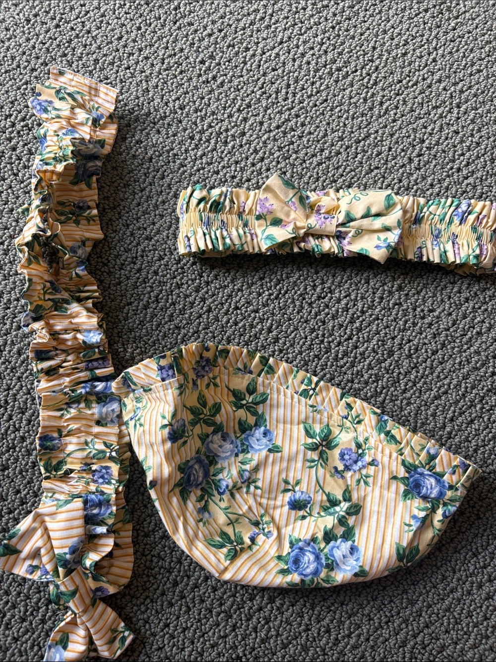Longaberger Rose Trelis Garter & Slanted basket liner + extra needs elastic